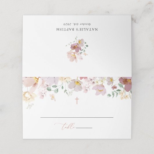 Colorful Flowers, Wildflowers, Boho, Baptism Plaatskaartje (Buitenkant ongevouwen)