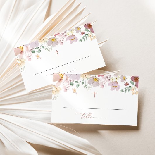 Colorful Flowers, Wildflowers, Boho, Baptism Plaatskaartje