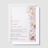 Colorful Flowers, Wildflowers, Boho, Baptism Vellum Uitnodigingen (Offset)