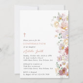 Colorful Flowers, Wildflowers, Boho, Confirmation Kaart (Voorkant)