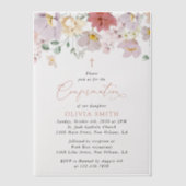 Colorful Flowers, Wildflowers, Boho, Confirmation Vellum Uitnodigingen (Voorkant)