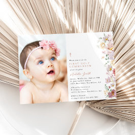 Colorful Flowers, Wildflowers, First Communion Kaart