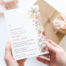 Colorful Flowers, Wildflowers, First Communion Kaart