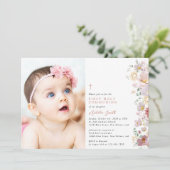 Colorful Flowers, Wildflowers, First Communion Kaart (Staand voorkant)