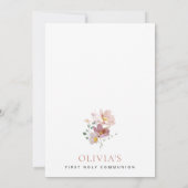 Colorful Flowers, Wildflowers, First Communion Kaart (Achterkant)