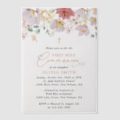 Colorful Flowers, Wildflowers, First Communion Vellum Uitnodigingen (Voorkant)