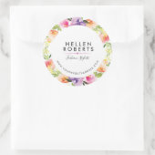 Colorful Flowers Wreath Ronde Sticker (Tas)