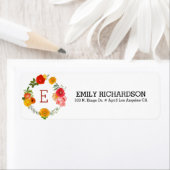 Colorful Flowers WreatLabel Etiket (Insitu)