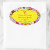 Colorful Flowers Yellow Product Labels with Hearts (Tas)