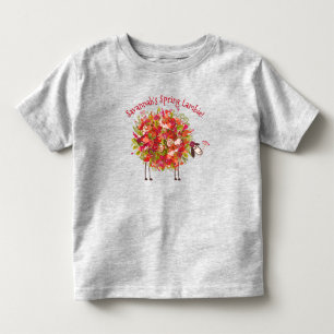 Colorful Flowery Spring Lamb - Gepersonaliseerd Kinder Shirts