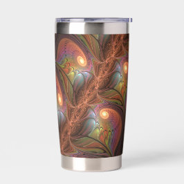 Colorful Fluorescent Abstract Modern Brown Fractal Geïsoleerde Drinkbeker