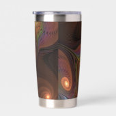 Colorful Fluorescent Abstract Modern Brown Fractal Geïsoleerde Drinkbeker (Rechts)