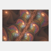 Colorful Fluorescent Abstract Modern Brown Fractal Inpakpapier Vel (Voorkant 2)