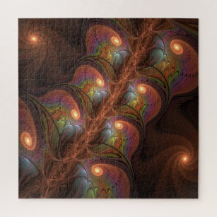Colorful Fluorescent Abstract Modern Brown Fractal Legpuzzel