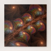 Colorful Fluorescent Abstract Modern Brown Fractal Legpuzzel (Horizontaal)