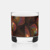 Colorful Fluorescent Abstract Modern Brown Fractal Whisky Glas (Links)