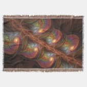 Colorful Fluorescent Abstract Trippy Brown Fractal Deken (Voorkant)