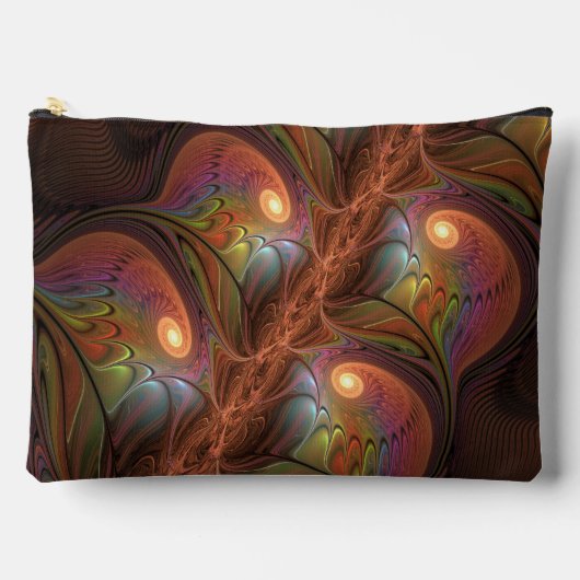Colorful Fluorescent Abstract Trippy Brown Fractal Etui (Voorkant)