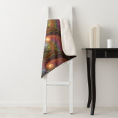 Colorful Fluorescent Abstract Trippy Brown Fractal Sherpa Deken (In situ)