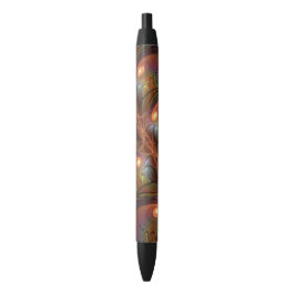 Colorful Fluorescent Abstract Trippy Brown Fractal Zwarte Inkt Pen