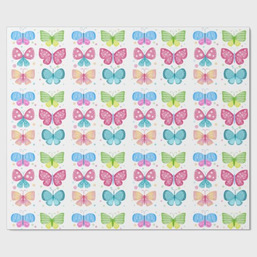 Colorful Flutter Friends Cadeaupapier (Vlak)