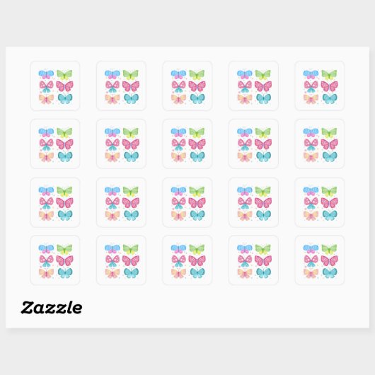 Colorful Flutter Friends Vierkante Sticker (Vel)