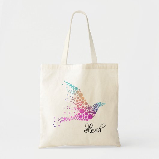 Colorful Flying Bird with Name Customization Tote Bag (Voorkant)