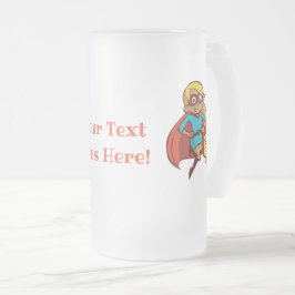 Colorful Flying Super Mam met Jouw tekst Matglas Bierpul