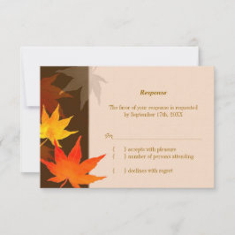 Colorful Foliage Fall Wedding RSVP-kaart RSVP Kaartje