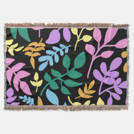 Colorful foliage in black background deken