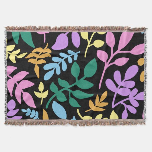 Colorful foliage in black background deken (Voorkant)