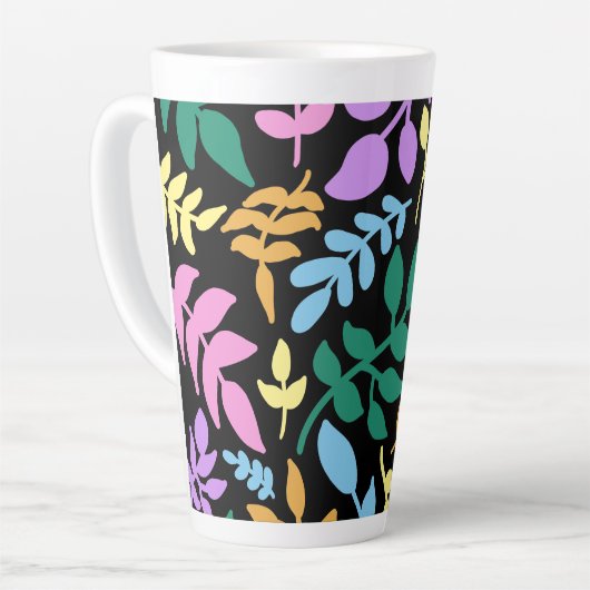 Colorful foliage in black background latte mok (Linkerhoek)