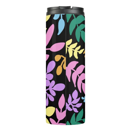 Colorful foliage in black background thermosbeker (Achterkant)