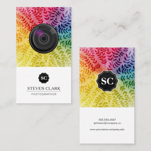 Colorful Foliage Pattern | Cameralens Visitekaartje (Voorkant / Achterkant)