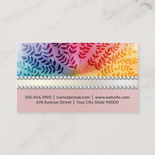 Colorful Foliage Pattern | Natuurlijke Visitekaartje (Achterkant)