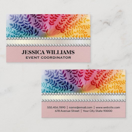Colorful Foliage Pattern | Natuurlijke Visitekaartje (Voorkant / Achterkant)