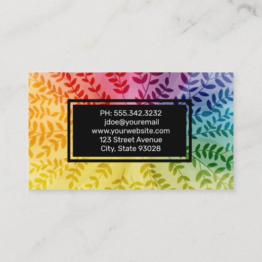 Colorful Foliage Pattern | Natuurlijke Visitekaartje (Achterkant)