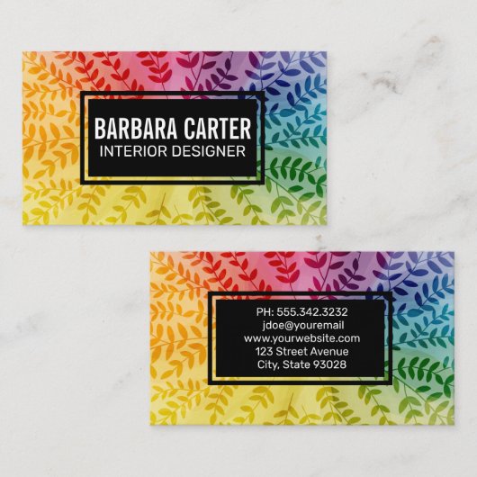 Colorful Foliage Pattern | Natuurlijke Visitekaartje (Voorkant / Achterkant)