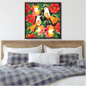 Colorful Folk Art Canvas Afdruk (Insitu (Slaapkamer))