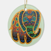 Colorful Folk Art Elephant Ornament (Links)