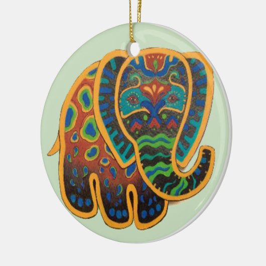 Colorful Folk Art Elephant Ornament (Links)