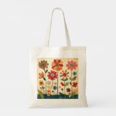 Colorful Folk Art Flowers Tote Bag (Achterkant)