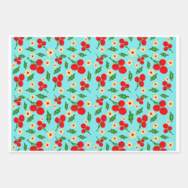 Colorful Folk Floral Pattern Wrapping Paper