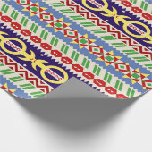 Colorful Folk-Inspired Geometric Stripe Pattern Cadeaupapier (Hoek)