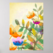 Colorful forest floral original painting poster (Voorkant)