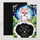 Colorful Forest Wolf Baby Shower Kaart (Voorkant / Achterkant)