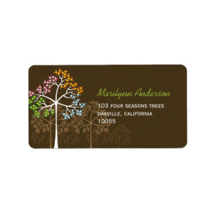 Colorful Four Seasons Treding Adresetiketten Etiket