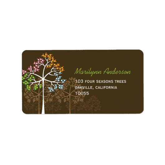 Colorful Four Seasons Treding Adresetiketten Etiket (Voorkant)