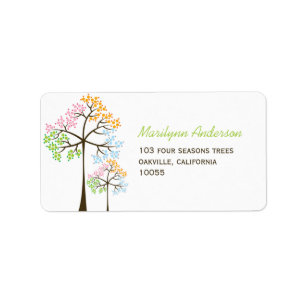 Colorful Four Seasons Treding Adresetiketten Etiket