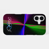 Colorful Four-Way Wave Geometric iPhone 16 Case Hoesje (Achterkant horizontaal)